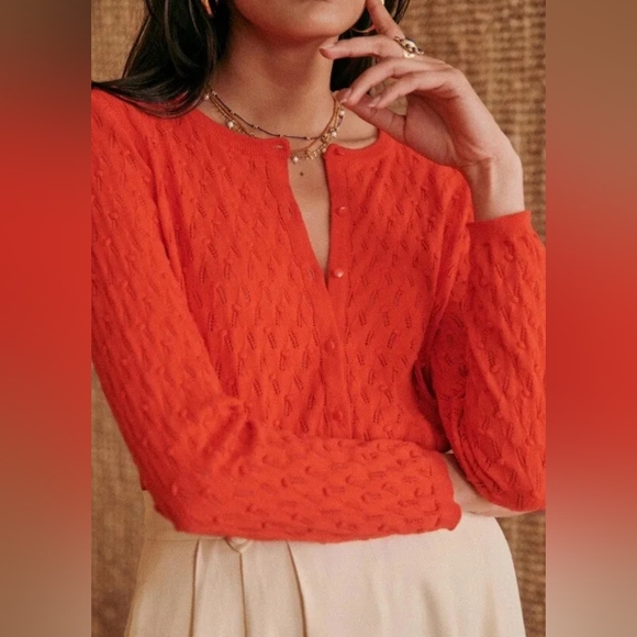 Sezane Sweaters - Sezane Philippe Jumper Coral Red Size Small NWT + Bonjour Boston Tote